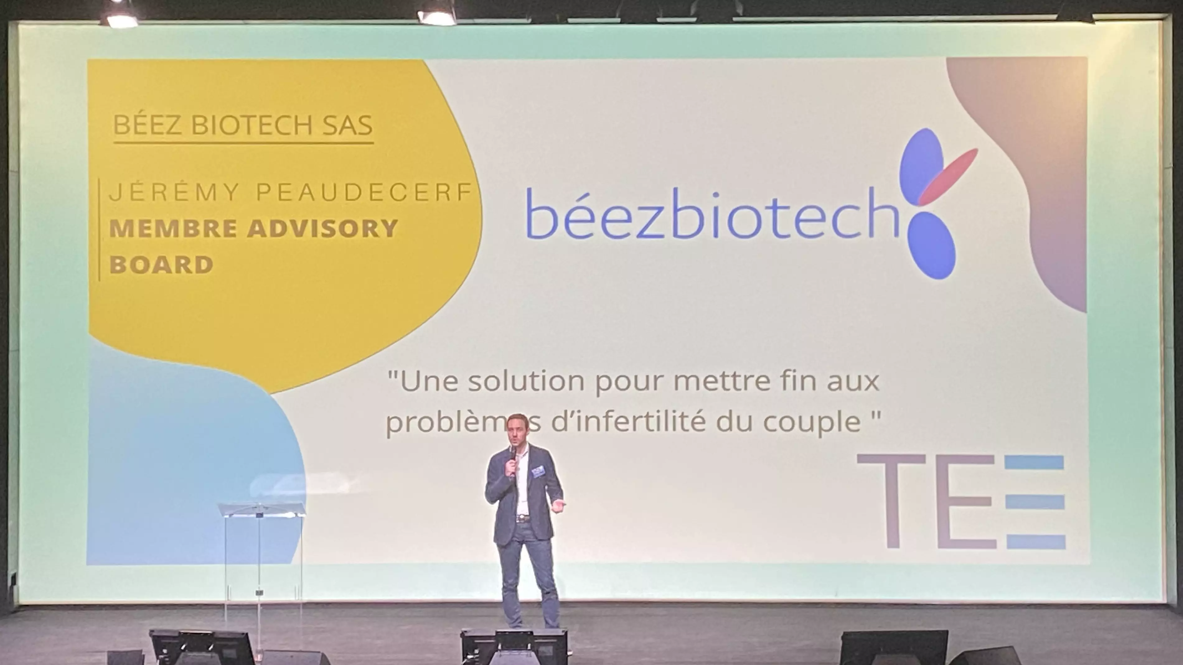 Jérémy Beaudecerf lors de son pitch pour Béez Biotech SAS.